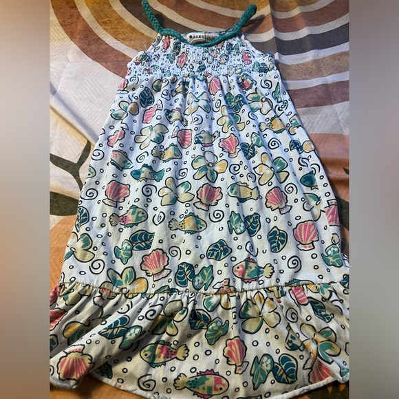 3/$10 Roxy Multicolored Ruffled Smocked Midi Sundress - Picture 3 of 5